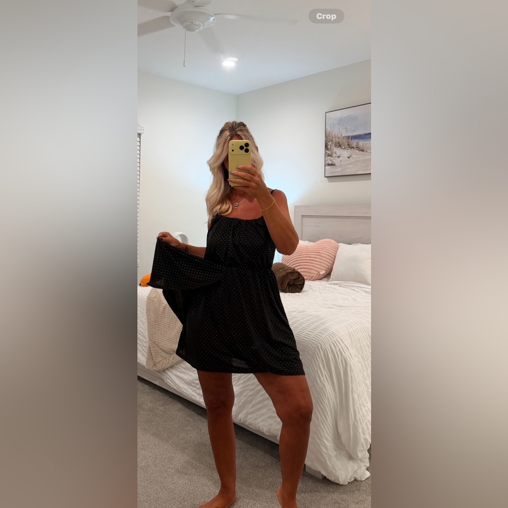Forever 21 Black dress with dots  S - Picture 2 of 5